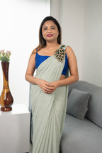 Mayura Peacock Saree – Sage Green