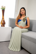 Mayura Peacock Saree – Sage Green