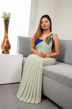 Mayura Peacock Saree – Sage Green