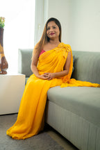 Haldi Yellow Chiffon Saree