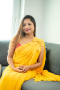 Haldi Yellow Chiffon Saree