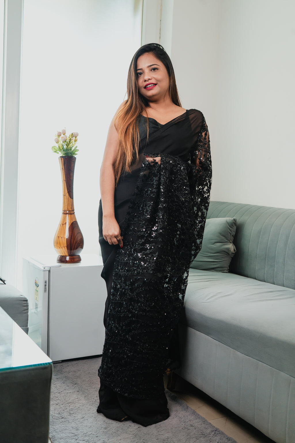 Pre-Stitched Organza Saree