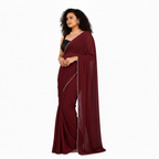 Noor Pearl Chiffon Saree Collection - Wine Red