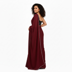 Noor Pearl Chiffon Saree Collection - Wine Red