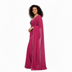 Noor Pearl Chiffon Saree Collection - Medium Pink