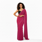 Noor Pearl Chiffon Saree Collection - Medium Pink